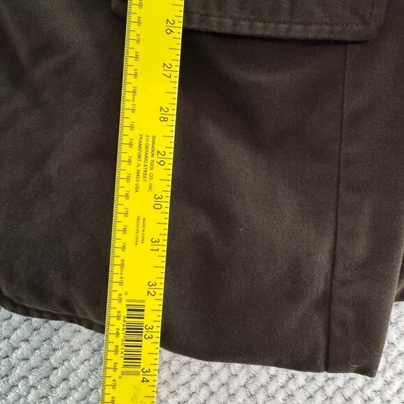 VTG Y2K Old Navy Jacket Men XXL Brown Canvas Lined Coat 2 Button Pockets - Picture 8 of 14